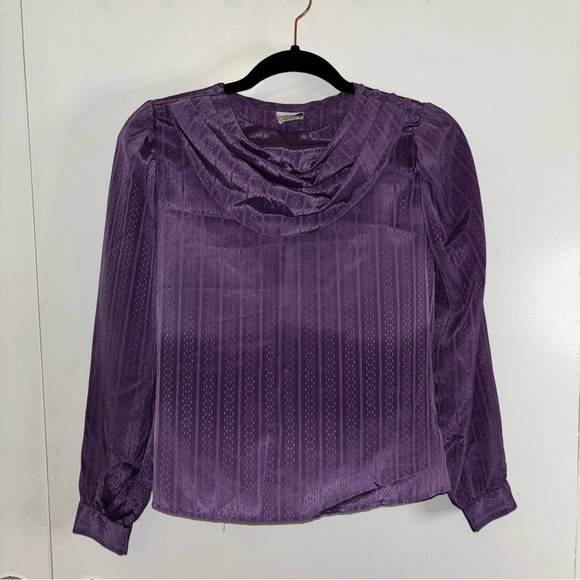 Tops - Purple Long Sleeve Blouse Cowl Neck Size Medium